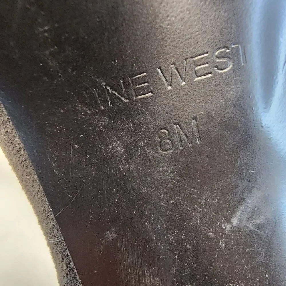 Nine West Glowup Platform Booties Size 8 Black